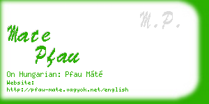mate pfau business card